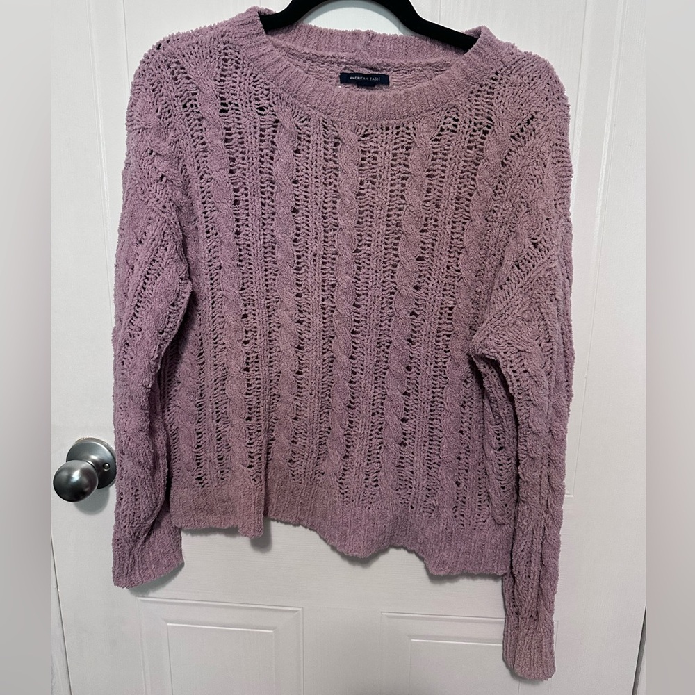 American Eagle Outfitters Mauve/Lilac Cable Knit Sweater